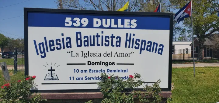Iglesia Bautista Hispana freestanding church sign