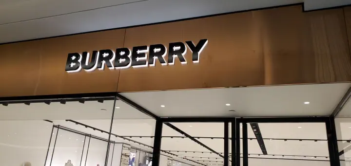 Burberry illuminated storefront letters