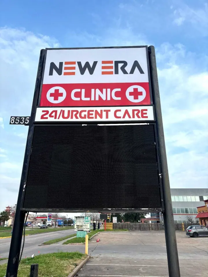 New Era Clinic and Urgent Care freestanding roadside sign