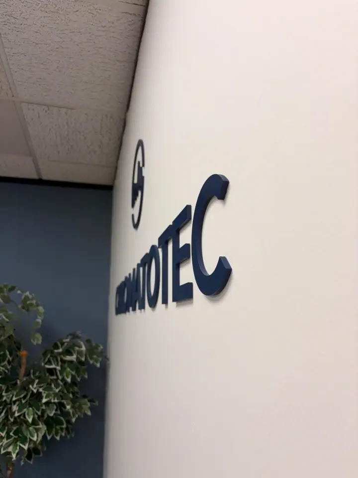 Chromatotec dimensional logo and lettering on an interior wall